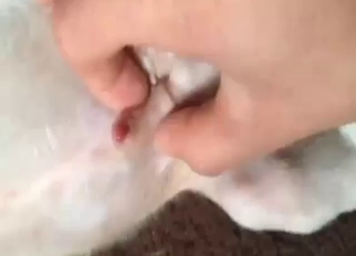 Jerking that animal's dick to make it so happy